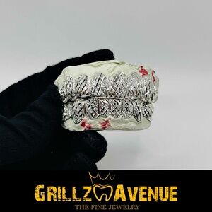 Custom Grillz Diamond Cuts/Diamond Dust Silver 925(Free Shipping/Free Mold Kits)